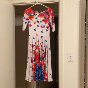 Marc Bouwer white floral dress XS